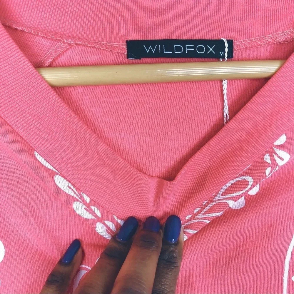 Wildfox Coral Western Paisley Print Sweatshirt Top - Picture 6 of 8
